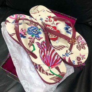 Tory Burch New Claret Happy Times Flip Flops